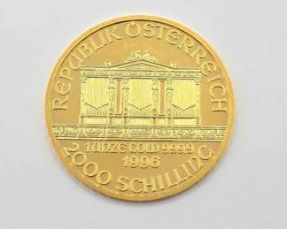 #608 • (1996) 2000 Schilling Vienna Philharmonic .999 Fine Gold Coin
