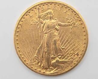 #683 • 1914 $20 Saint Gaudens Double Eagle Gold Coin, 1oz
