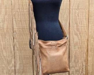 #1812 • STS Ranchwear Brown Leather Handbag with Leather Fringe
