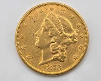 #697 • 1873 $20 Liberty Head Double Eagle Gold Coin, 1oz
