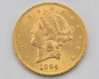 #698 • 1894 $20 Liberty Head Double Eagle Gold Coin, 1oz
