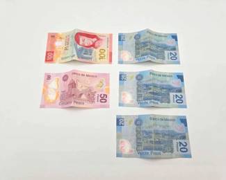 #1700 • (5) Mexico Banknotes
