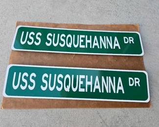 #8002 • (2) USS Susquehanna Metal Street Signs
