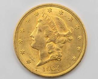 #702 • 1904 $20 Liberty Head Double Eagle Gold Coin, 1oz
