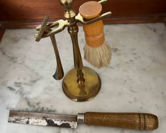 VINTAGE BRASS SHAVING SET