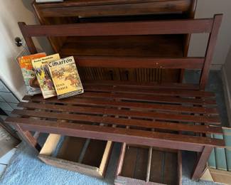 CHILDREN'S BENCH AND BOOKS