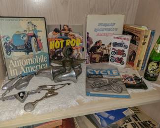 Car books, emblems, and hood ornaments 