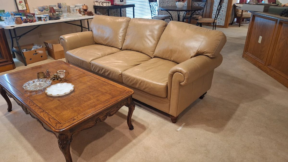 Leather sofa. $200 so at 75% off that's $50.