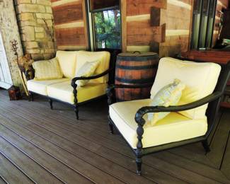 Front Gate's Carlisle 3-Pc. Sofa Set In Onyx Finish (Loveseat & Arm Chair)