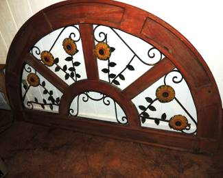 Solid wood with Iron inset, 79" w x 45.5"t) Wall Hanging (over a bed possibly)