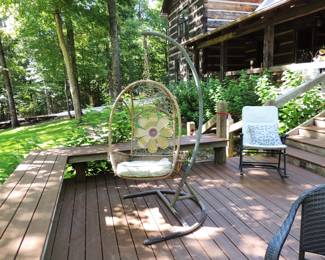 Wicker Black Steel Frame Hanging Egg Chair 