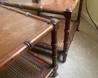 English bamboo 1950’s with brass caster wheels 