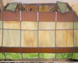 Vintage stained glass hanging lamp shade