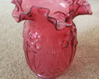 Fenton  cranberry vase