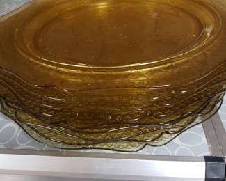Federal depression vintage amber dishes