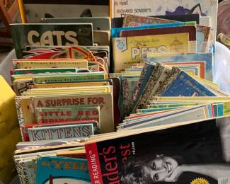 Many vintage children’s books including Golden Books