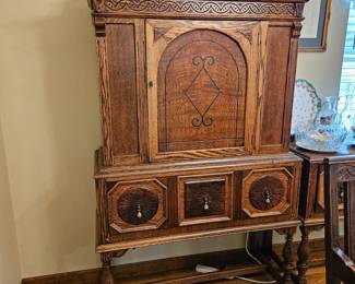 Antique Carved Wood Cabinet