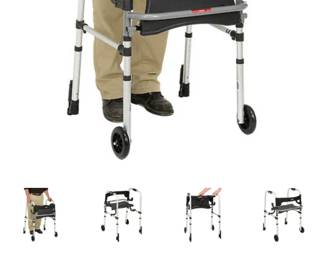 Drive Medical Clever-Lite Rollator Walker with Seat and Push Down Brakes