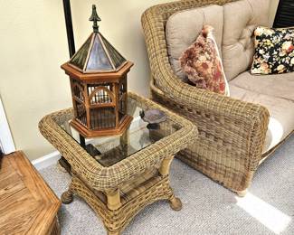 Wicker End Table 