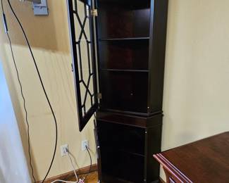 Dark Wood Corner Display Cabinet