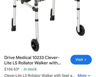 Drive Medical Clever-Lite Rollator Walker with Seat and Push Down Brakes