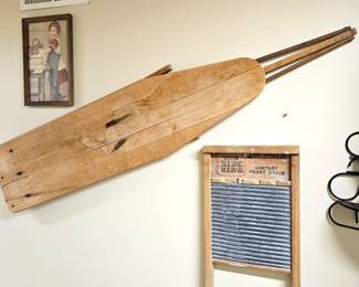 Antique Ironing Board & Wash Board (not replicas)