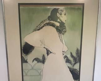 $140 Vintage signed watercolor by Rod Cary circa 1976. 32”w X 35.5h