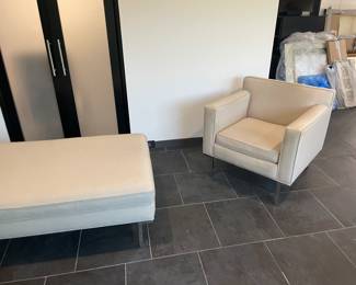 Another view of the club chair and ottoman.