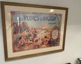 $60 framed French travel poster. 37w X 39”w.