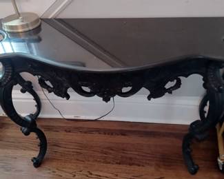 Marble Top Entry Table  Measures 56"W x 20" D x 32"H