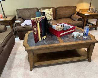 STONE TOP COFFEE TABLE