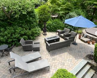 WICKER BASKETWEAVE OUTDOOR SET