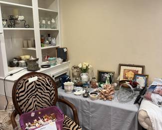 Animal print chair, home decor, candels, 