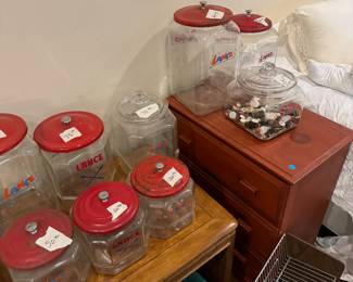 Lance glass Jars. 