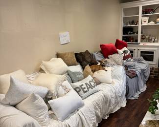 Lots and lots of decorative soft pillows in excellent condition. 