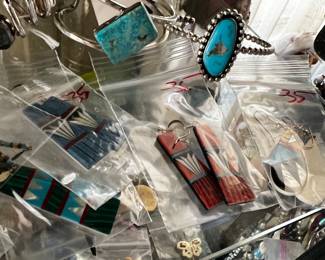 Zuni Santo Domingo inlay earrings. 