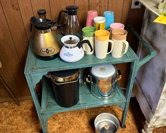 Vintage bar cart
Ice buckets 