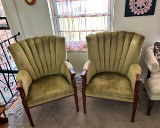 Matching green side chairs 