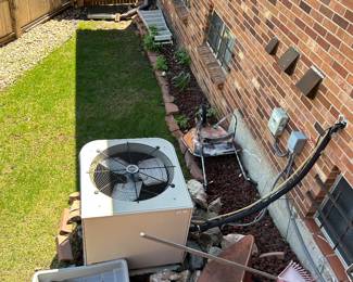 Ladder, wheelbarrows