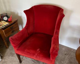 Red side chair 
