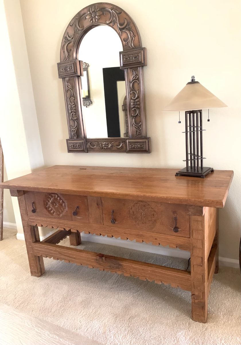 Hand carved console table