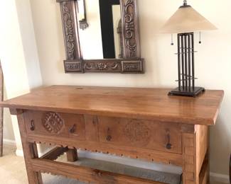 Hand carved console table
