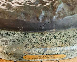 Frederic Remington Signed - Cheyenne sculpture - 
