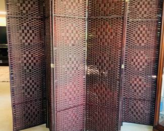 6 Panel Wicker Room Divider / Privacy Screen