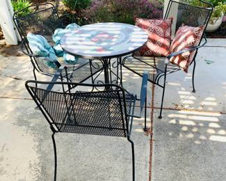 Metal & Tiled Patio set
