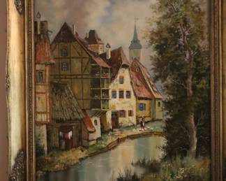 Oil painting in entrance hall