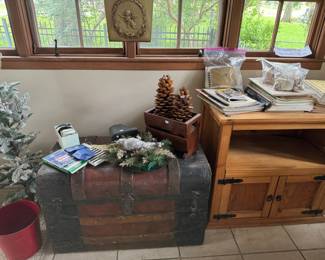 Old trunks and misc. cabinets