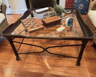 Glass top coffee table