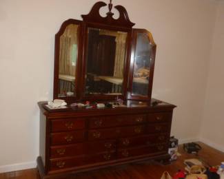 Triple dresser  w/trifold mirror 