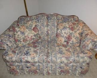 Wood trimmed Broyhill loveseat.  Matching Sofa not shown 